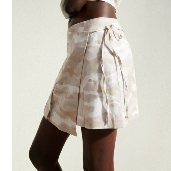 NWT ZARA Camo Linen Blend Cargo Wrap Mini Skirt Sz Small - Picture 3 of 8